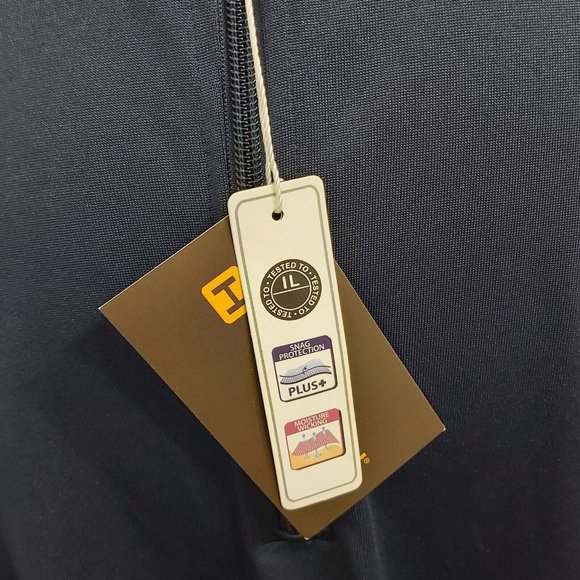 Harriton M748 Men Large Advantage Snag Protection Quarter-Zip Navy Golf Shirt - Picture 4 of 11